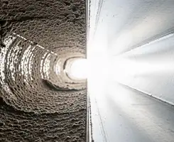 air duct cleaning services showing interior duct system inspection and cleaning in Baltimore, MD